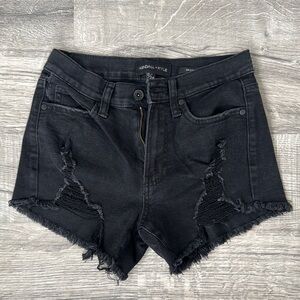 Kendall & Kylie Black Distressed Denim Shorts